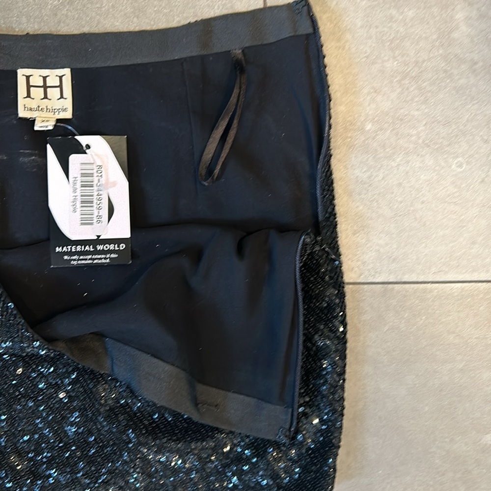 Haute Hippie Black Sequined Mini Skirt - Picture 5 of 9